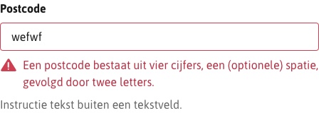 Formulier met verplicht invoerformaat